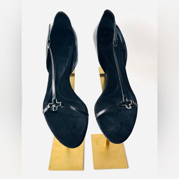 Bally leather sandals heels black sz 36.5 in box - Picture 16 of 17